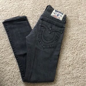 True Religion gray faded jeans